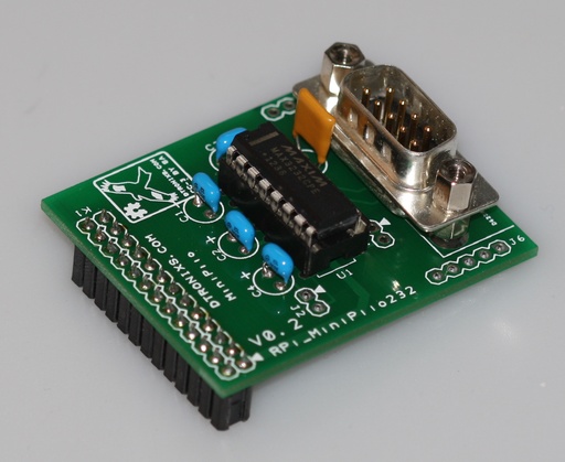 [123891] MiniPiio RS232 udvidelse til Raspberry Pi (MED LODRET DSUB9 STIK)