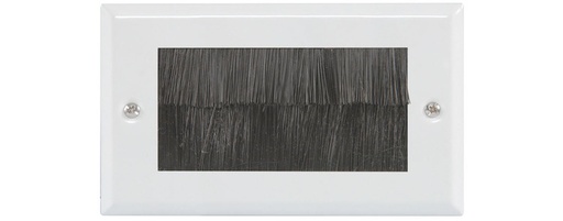 [124131] Brush wallplate double - white