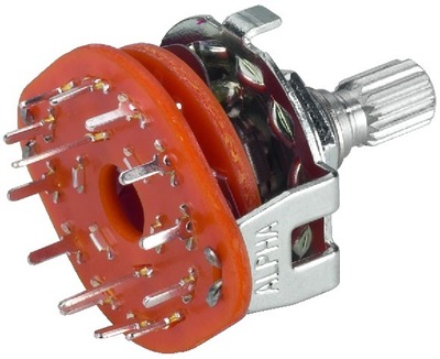 [124315] Drejeomskifter 2 x 6 stillinger kort aksel