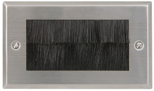 [124548] Brush wallplate double - steel