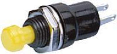 [124722] Tryktast 1-pol OFF/(ON) Slutte NO GUL Plastic-hals