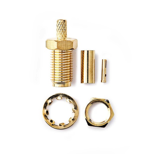 [124776] Sma female bulkhead jack crimp gold plated 2 stk