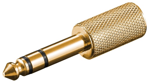 [125765] Jack adapter, hun stereojack > han stereojack, guld