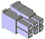 [126363] Fatningshus dobbeltrækket 2x3P, Micro-Fit