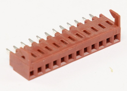 [137203] Lige Printkortfatning med 1 Række, 2.54mm Afstand, 12-Polet, 2,5A 250 V