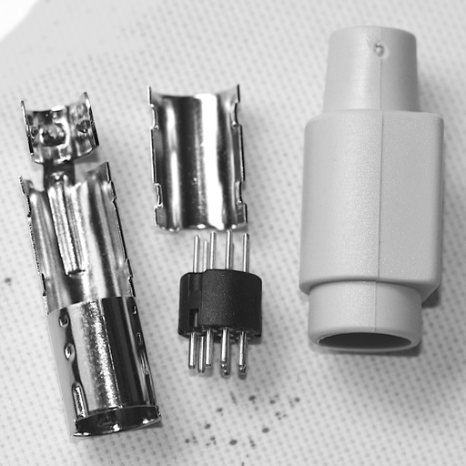 [137343] Mini-DIN Plug 8-Pole, GRÅ