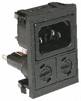 [137548] Lige IEC-konnektor, C14, Han, Snapl&aring;s, 10A 250 V ac