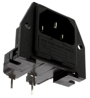 [137592] Retvinklet IEC-konnektor, C14, Han, Hulmontering, Lodde, 10A 250 V ac