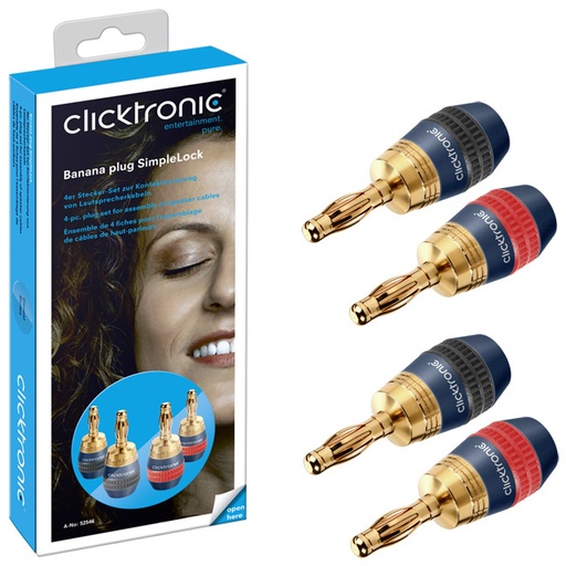 [138017] Banana plug SimpleLock 4-pc. plug set for assembly of speaker cables